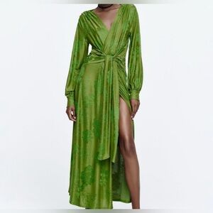 NWT Zara Long Jacquard Dress